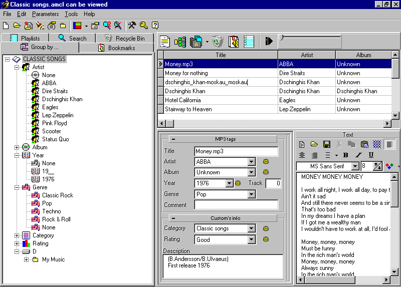 Advanced MP3 catalist Screenshot